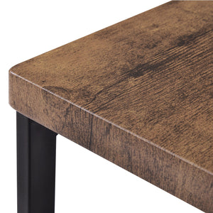 English Elm TOPMAX Extra Long Counter Height Dining Table Set with 3 Stools, Space-Saving Pub Table with Footrests Brown WF198129AAD