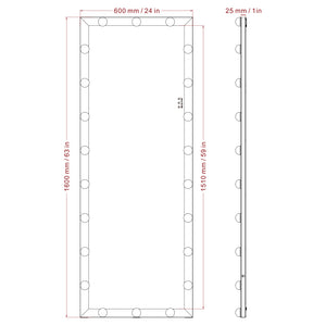 English Elm Hollywood Full Length LED Vanity Mirror with 3 Color Modes & Touch Control Silver 63"x24" Glamorous W70832319
