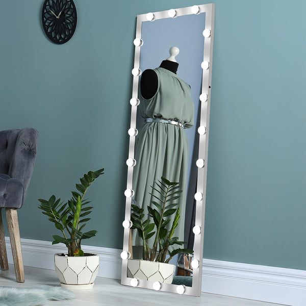 English Elm Hollywood Full Length LED Vanity Mirror with 3 Color Modes & Touch Control Silver 63"x24" Glamorous W70832319