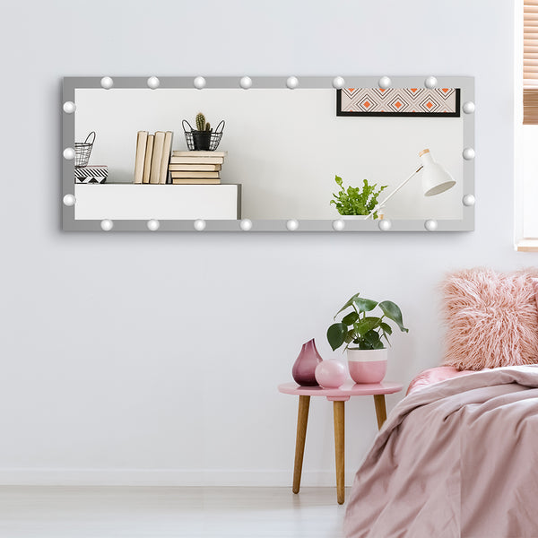 English Elm Hollywood Full Length LED Vanity Mirror with 3 Color Modes & Touch Control Silver 63"x24" Glamorous W70832319