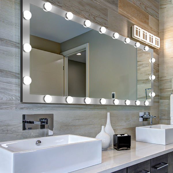 English Elm Hollywood Full Length LED Vanity Mirror with 3 Color Modes & Touch Control Silver 63"x24" Glamorous W70832319