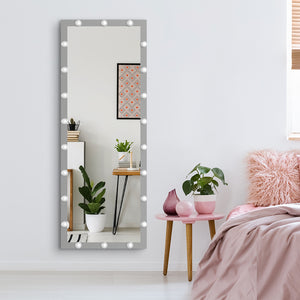 English Elm Hollywood Full Length LED Vanity Mirror with 3 Color Modes & Touch Control Silver 63"x24" Glamorous W70832319