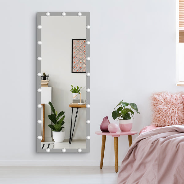 English Elm Hollywood Full Length LED Vanity Mirror with 3 Color Modes & Touch Control Silver 63"x24" Glamorous W70832319