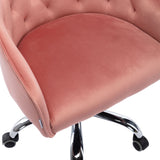 Hearth and Haven Zephyr Swivel Office Chair with Tufted Back and Silver Legs, Pink W39532325