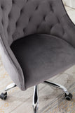 Hearth and Haven Zephyr Swivel Office Chair with Tufted Back and Silver Legs, Dark Grey W39532328