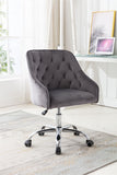 Hearth and Haven Zephyr Swivel Office Chair with Tufted Back and Silver Legs, Dark Grey W39532328