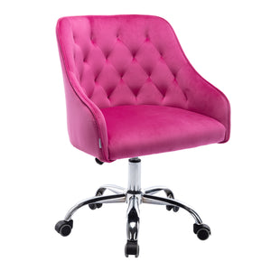 Hearth and Haven Zephyr Swivel Office Chair with Tufted Back and Silver Legs, Red W39532330