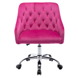 Hearth and Haven Zephyr Swivel Office Chair with Tufted Back and Silver Legs, Red W39532330