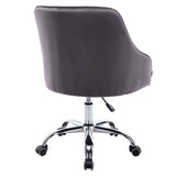 Hearth and Haven Zephyr Swivel Office Chair with Tufted Back and Silver Legs, Dark Grey W39532328