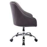 Hearth and Haven Zephyr Swivel Office Chair with Tufted Back and Silver Legs, Dark Grey W39532328