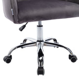 Hearth and Haven Zephyr Swivel Office Chair with Tufted Back and Silver Legs, Dark Grey W39532328