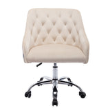 Hearth and Haven Zephyr Swivel Office Chair with Tufted Back and Silver Legs, Beige W39532326