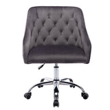 Hearth and Haven Zephyr Swivel Office Chair with Tufted Back and Silver Legs, Dark Grey W39532328