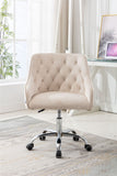 Hearth and Haven Zephyr Swivel Office Chair with Tufted Back and Silver Legs, Beige W39532326