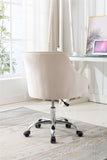 Hearth and Haven Zephyr Swivel Office Chair with Tufted Back and Silver Legs, Beige W39532326