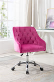 Hearth and Haven Zephyr Swivel Office Chair with Tufted Back and Silver Legs, Red W39532330