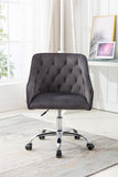 Hearth and Haven Zephyr Swivel Office Chair with Tufted Back and Silver Legs, Dark Grey W39532328