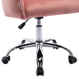 Hearth and Haven Zephyr Swivel Office Chair with Tufted Back and Silver Legs, Pink W39532325