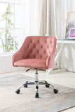 Hearth and Haven Zephyr Swivel Office Chair with Tufted Back and Silver Legs, Pink W39532325