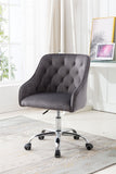 Hearth and Haven Zephyr Swivel Office Chair with Tufted Back and Silver Legs, Dark Grey W39532328