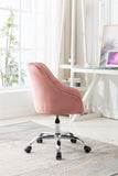 Hearth and Haven Zephyr Swivel Office Chair with Tufted Back and Silver Legs, Pink W39532325