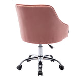 Hearth and Haven Zephyr Swivel Office Chair with Tufted Back and Silver Legs, Pink W39532325