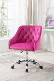 Hearth and Haven Zephyr Swivel Office Chair with Tufted Back and Silver Legs, Red W39532330