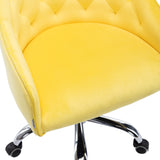 Hearth and Haven Zephyr Swivel Office Chair with Tufted Back and Silver Legs, Yellow W39532327