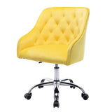 Hearth and Haven Zephyr Swivel Office Chair with Tufted Back and Silver Legs, Yellow W39532327