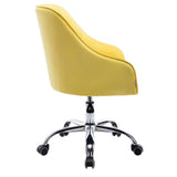 Hearth and Haven Zephyr Swivel Office Chair with Tufted Back and Silver Legs, Yellow W39532327