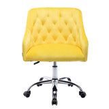 Hearth and Haven Zephyr Swivel Office Chair with Tufted Back and Silver Legs, Yellow W39532327