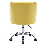 Hearth and Haven Zephyr Swivel Office Chair with Tufted Back and Silver Legs, Yellow W39532327