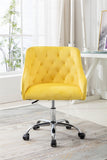 Hearth and Haven Zephyr Swivel Office Chair with Tufted Back and Silver Legs, Yellow W39532327