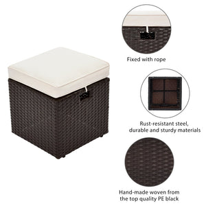English Elm Go Outdoor 5 Piece Pe Rattan Sectional Sofa Set with Tempered Glass Table FG201206AAA
