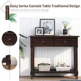 English Elm Trexm Daisy Series Console Table Traditional Design With Two Drawers and Bottom Shelf (Espresso)