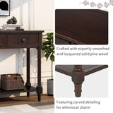 English Elm Trexm Daisy Series Console Table Traditional Design With Two Drawers and Bottom Shelf (Espresso)