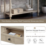 English Elm Trexm Daisy Series Console Table Traditional Design With Two Drawers and Bottom Shelf (Retro Grey)