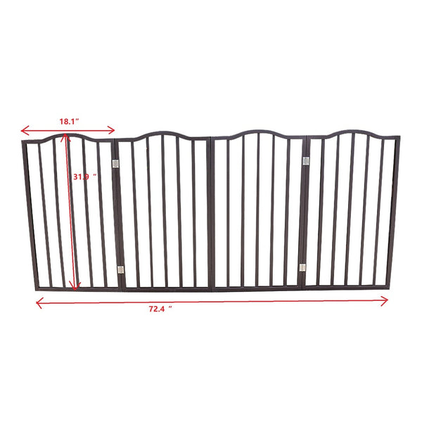 English Elm Pet Gate - Elegant Freestanding Wooden Dog Barrier For Doorways, Stairs, And Room Transitions W49530789-GIGA