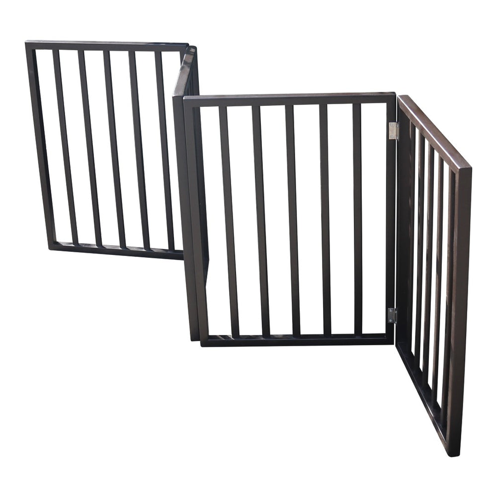 English Elm Pet Gate - Elegant Freestanding Wooden Barrier For Doorways & Stairs – Folding, Arc Design, Brown W49530788-GIGA