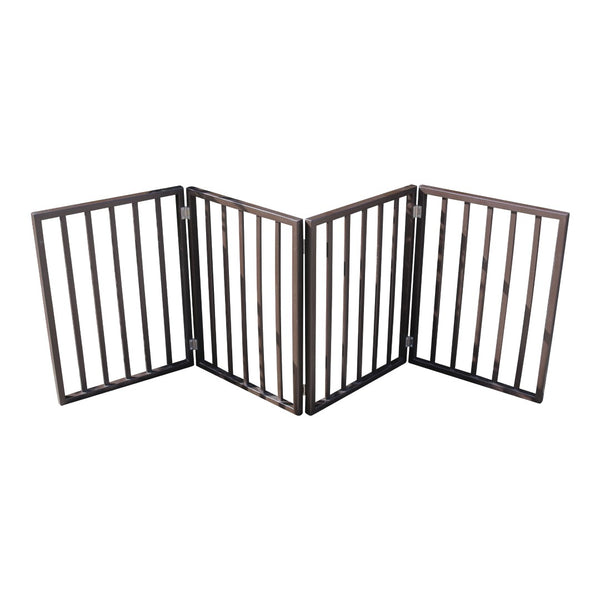English Elm Pet Gate - Elegant Freestanding Wooden Barrier For Doorways & Stairs – Folding, Arc Design, Brown W49530788-GIGA