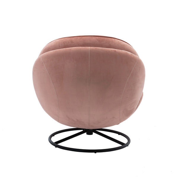 English Elm Accent Chair - Stylish Pink Velvet Swivel Chair With Ottoman For Living Rooms & Bedrooms W676P232272