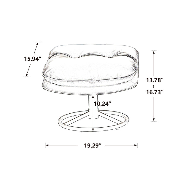 English Elm Accent Velvet Swivel Chair with Ottoman — Mid-Century Metal Frame, 250 lb Capacity, Compact Living Room Seating Green W67632622