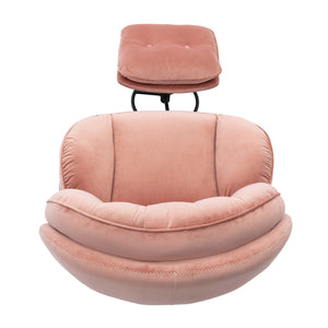 English Elm Accent Chair - Stylish Pink Velvet Swivel Chair With Ottoman For Living Rooms & Bedrooms W676P232272