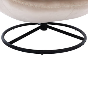 English Elm Accent Chair With Ottoman - Stylish Beige Velvet Swivel Seat For Living Room, Reading Nook & More! W676P232273