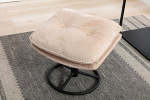 English Elm Accent Chair With Ottoman - Stylish Beige Velvet Swivel Seat For Living Room, Reading Nook & More! W676P232273