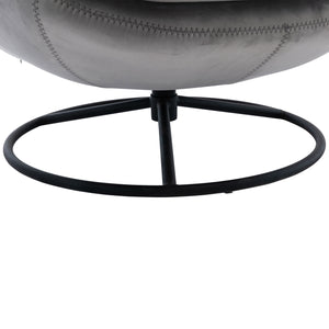 English Elm Accent Chair With Ottoman - Stylish Grey Velvet Swivel Seat For Living Room, Reading Nook & Tv Use W676P232257