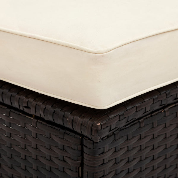 English Elm TOPMAX 5-Piece All-Weather PE Rattan Outdoor Sectional Sofa Set with Tempered Glass Table, Durable Cushions Beige SP100149AAA