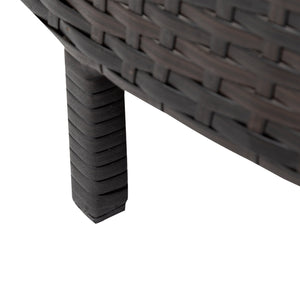 English Elm TOPMAX 5-Piece All-Weather PE Rattan Outdoor Sectional Sofa Set with Tempered Glass Table, Durable Cushions Beige SP100149AAA