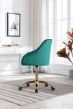 Hearth and Haven Zephyr Swivel Office Chair with Tufted Back and Gold Legs, Green W39531817