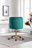 Hearth and Haven Zephyr Swivel Office Chair with Tufted Back and Gold Legs, Green W39531817